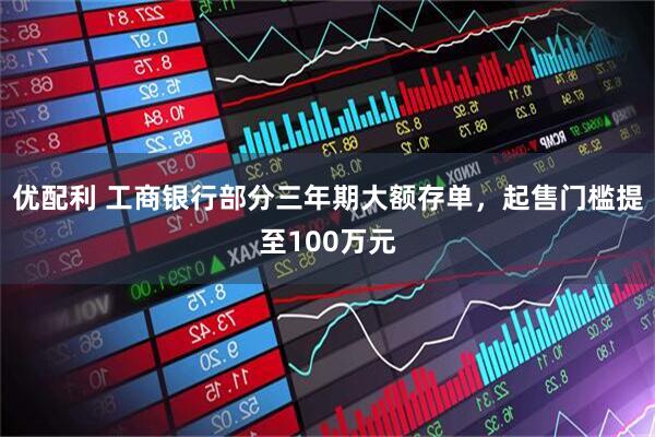 优配利 工商银行部分三年期大额存单，起售门槛提至100万元